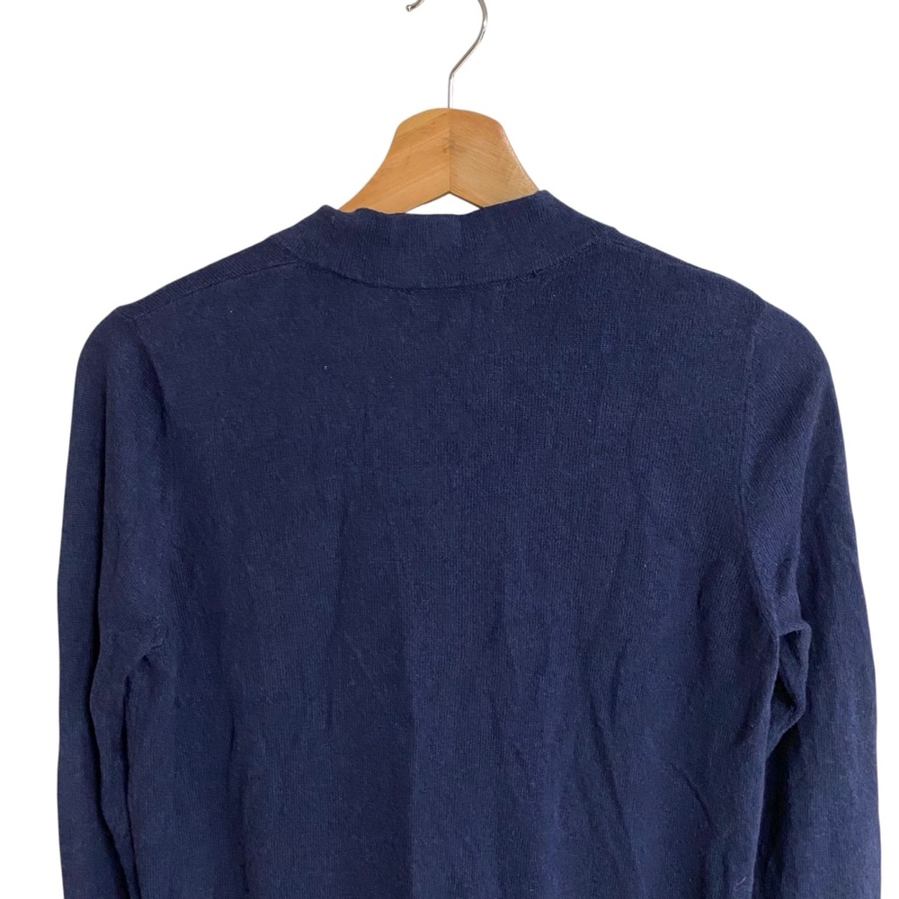 Lands’End navy blue cashmere blend button up long sleeve cardigan sweater size S - Picture 9 of 14